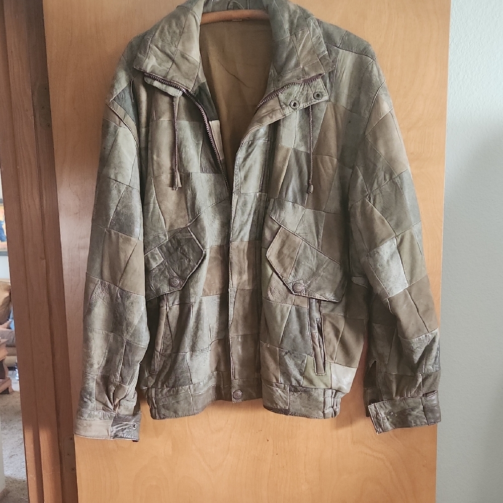 Men's Patchwork Jacket - Brown